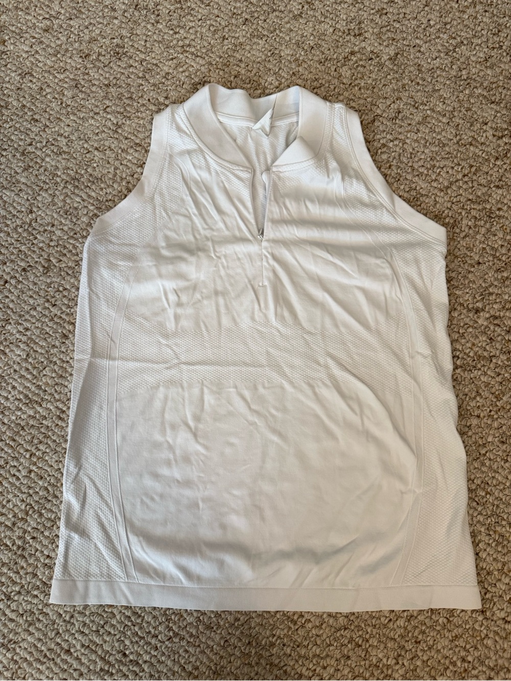 Women’s racerback White Zip-Front Performance Top